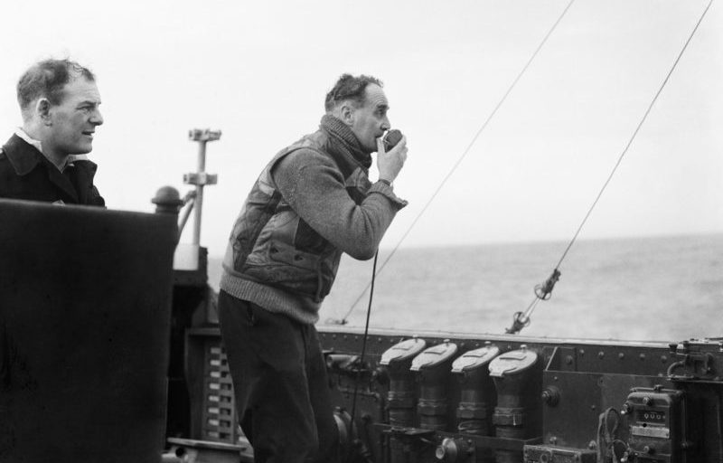 Captain John Walker, renowned convoy commander in action during the Battle of the Atlantic